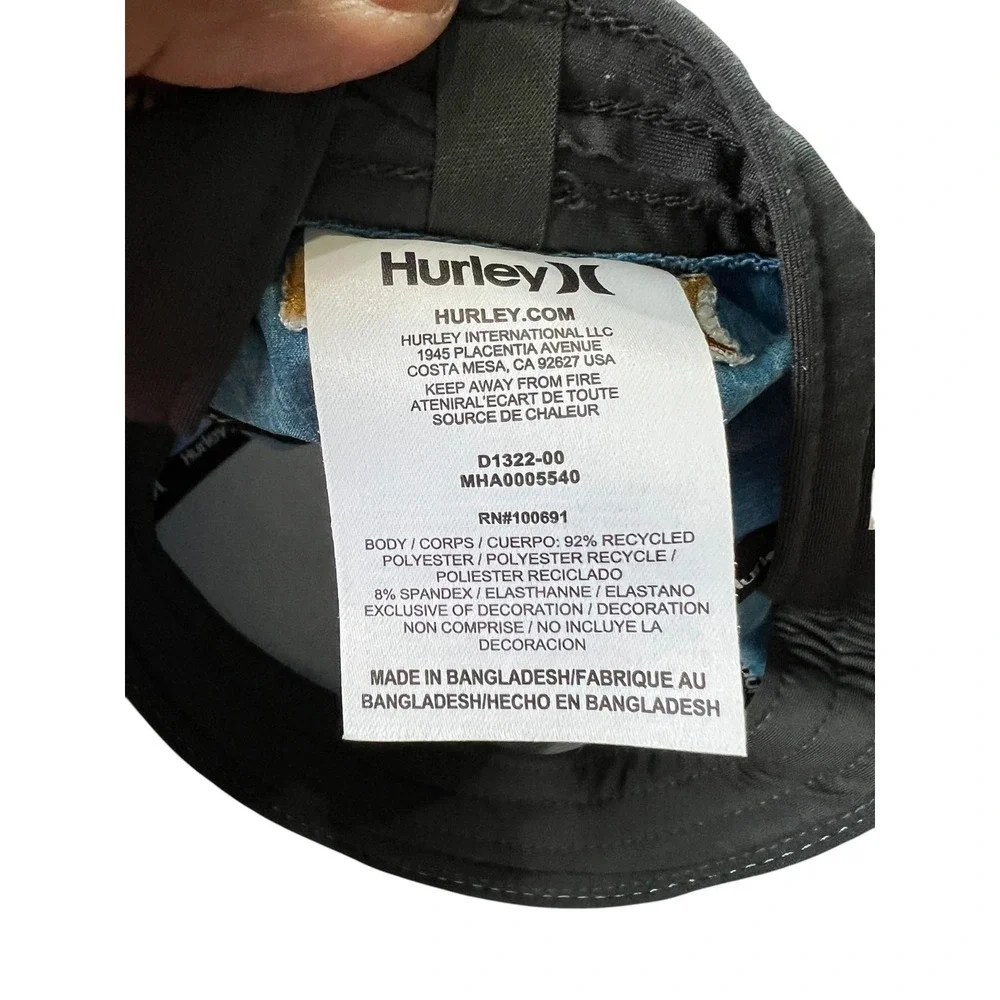 Hurley Phantom Men's Nike Dri-FIT Flexfit Hat Blue Gold Logo Cap S-M